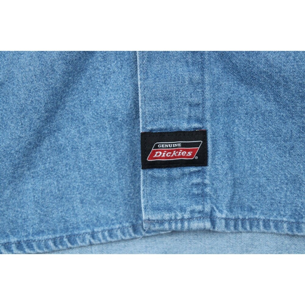 Dickies Shirt Mens XL Blue Denim 100% Cotton Button Up Workwear - Picture 9 of 16